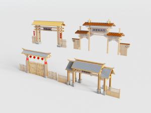 中式仿古建筑大门