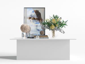 现代白色玄关柜边柜