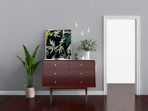 北欧高脚实木玄关柜边柜