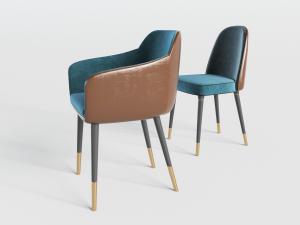 现代皮革外层布艺餐椅