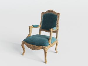 欧式蓝色布艺餐椅