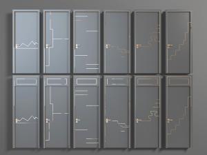 中式镶金边的平开门