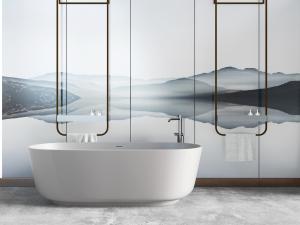 中式陶瓷浴盆浴缸毛巾架