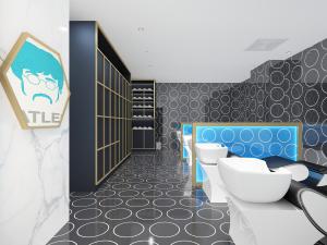 后现代美发理发店洗头区