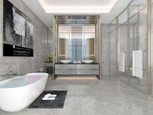 现代轻奢卫生间卫浴间浴缸