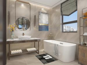 现代轻奢卫生间浴缸