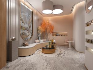 现代轻奢化妆品店休息洽谈区