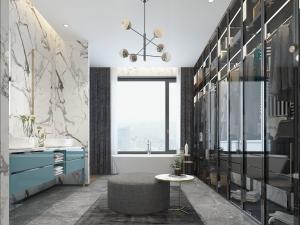 现代轻奢卫浴间卫生间浴缸