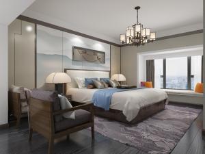 新中式酒店客房卧室