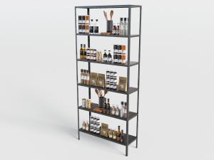 现代黑色开放式食物置物架