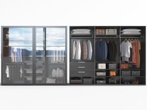 新中式现代开放式衣柜