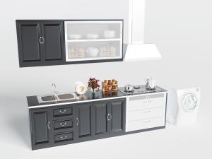 北欧厨柜吊柜洗衣机