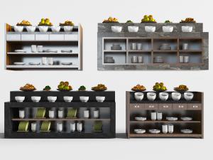 现代开放式餐边柜