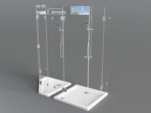 现代玻璃钻石造型方形的淋浴房