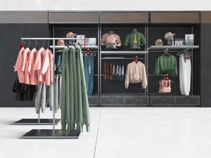 现代服装店展示柜、衣架3d模型 现代服装店展示柜、衣架