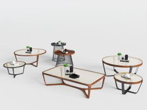 北欧长方形圆形茶几边几