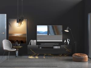 现代轻奢电视柜休闲椅子