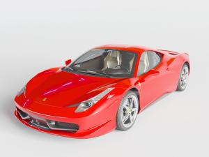 现代红色跑车3d模型 现代红色跑车