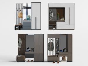 现代带卡座的玄关鞋柜