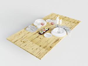 白色陶瓷碗碟高脚杯餐具组合3d模型 白色陶瓷碗碟高脚杯餐具组合