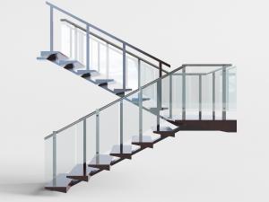 现代镂空台阶的转角楼梯3d模型 现代镂空台阶的转角楼梯