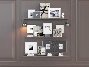 现代墙面隔板装饰画置物装饰架