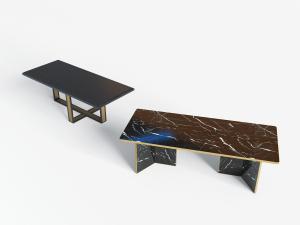 现代长方形大理石纹理茶几