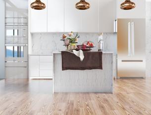 现代嵌入家电的橱柜中岛岛台