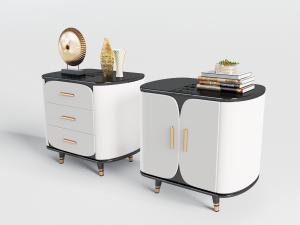 现代黑白两色的床头柜