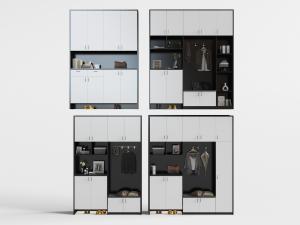 现代黑白撞色玄关鞋柜