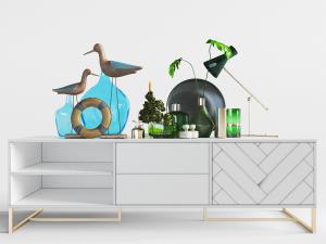 现代轻奢白色电视柜