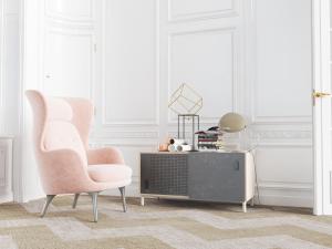 北欧粉色单人沙发玄关边柜3d模型 北欧粉色单人沙发玄关边柜