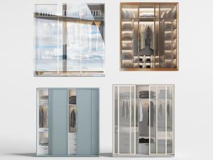 现代玻璃推拉门的衣柜