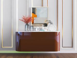 现代红色玄关边柜