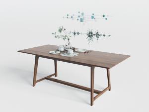 北欧实木长方形茶几