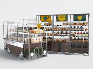 超市便利店汽车造型的红酒展示柜货架