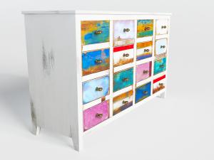 工业风彩色抽屉的玄关边柜