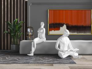 现代抽象人体雕塑雕像3d模型 现代抽象人体雕塑雕像