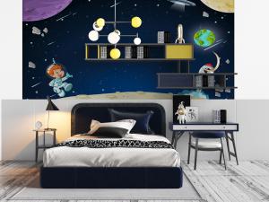 现代儿童黑色双人床、书桌椅组合