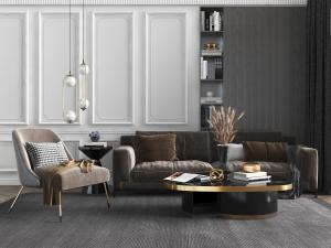 现代轻奢多人沙发休闲椅子组合