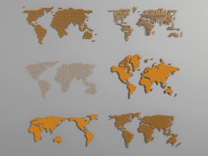 现代世界地图墙饰挂件