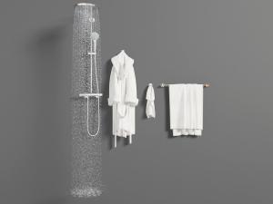 现代喷着水花的花洒淋浴头