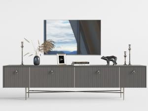 新中式电视柜电视机