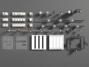 现代轨道灯筒灯射灯栅格灯