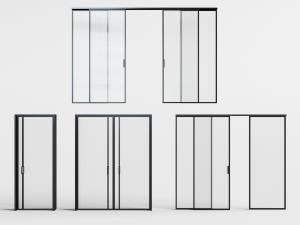 现代黑色边框的推拉门