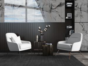 新中式白色单人沙发、边几3d模型 新中式白色单人沙发、边几