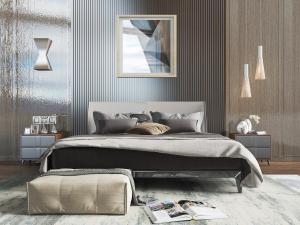 现代双人床床头柜