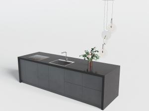 现代黑色水吧台