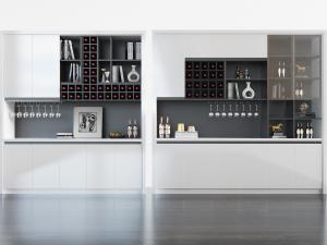 现代拼接套色酒柜3d模型 现代拼接套色酒柜