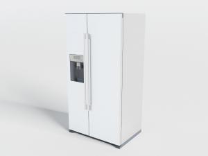 现代白色带饮水机的电冰箱